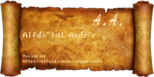 Alföldi Azár névjegykártya